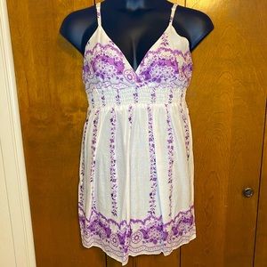Lavender and White Cotton Sundress